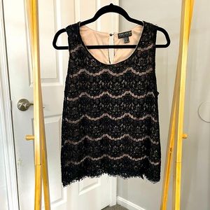 Forever 21 Plus. Black Lace. Tank top. Scoop neck. Key hole back.